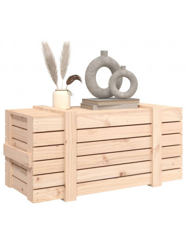 Contenitore Portaoggetti 91x40,5x42 cm Legno Massello di Pino