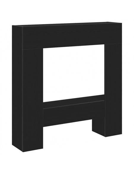 Cornice per Camino Rovere Nero 81x18x82 cm in Truciolato