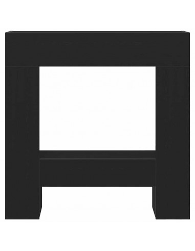 Cornice per Camino Rovere Nero 81x18x82 cm in Truciolato