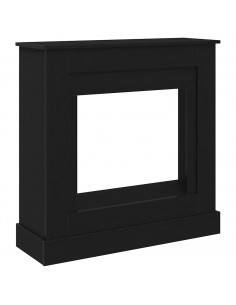 Cornice per Camino Rovere Nero 90x30x90 cm in Truciolato