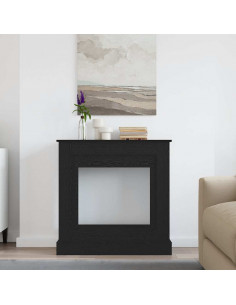 Cornice per Camino Rovere Nero 90x30x90 cm in Truciolato 2