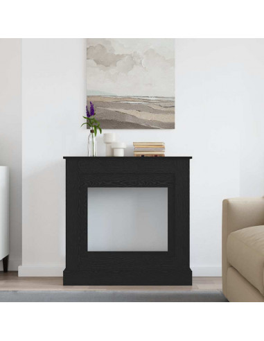 Cornice per Camino Rovere Nero 90x30x90 cm in Truciolato