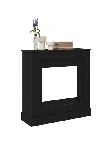 Cornice per Camino Rovere Nero 90x30x90 cm in Truciolato