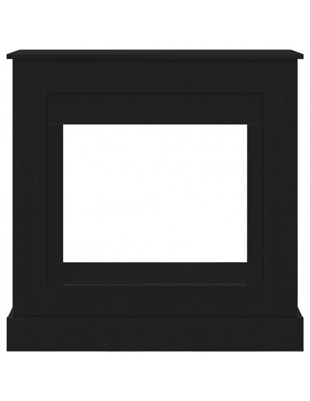 Cornice per Camino Rovere Nero 90x30x90 cm in Truciolato