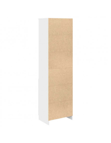 Credenza Bianca 50x35x180 cm in Legno Multistrato