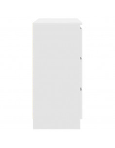 Credenza Bianca 80x35x76 cm in Legno Multistrato