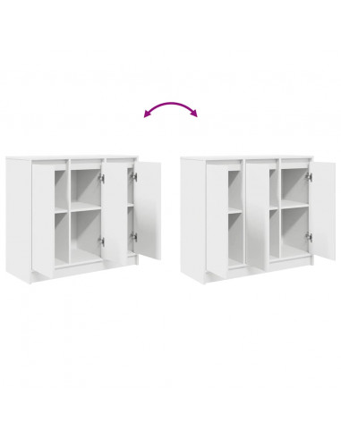 Credenza Bianca 85x34x76 cm in Legno Multistrato