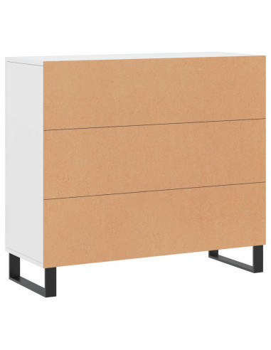 Credenza Bianca 90x34x80 cm in Legno Multistrato