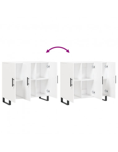 Credenza Bianca 90x34x80 cm in Legno Multistrato