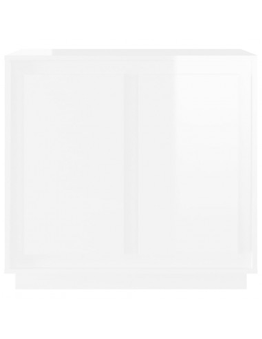 Credenza Bianco Lucido 80x34x75 cm in Legno Multistrato