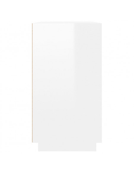 Credenza Bianco Lucido 80x34x75 cm in Legno Multistrato