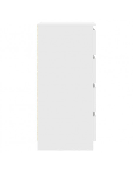 Credenza con Cassetti Bianco 37,5x35x99 cm in Legno Multistrato