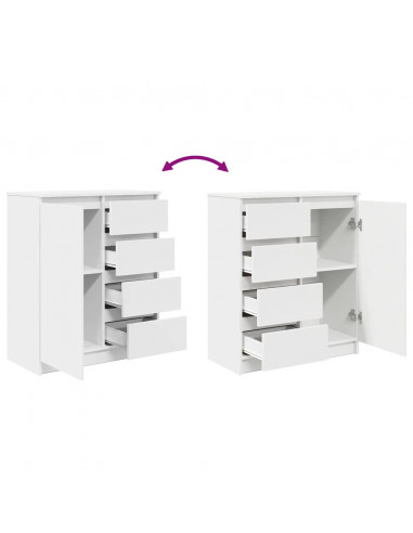 Credenza con Cassetti Bianco 71x35x84 cm in Legno Multistrato