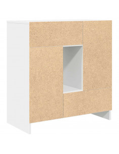 Credenza con Cassetti e Ante Bianco 70,5x34x74,5 cm 2