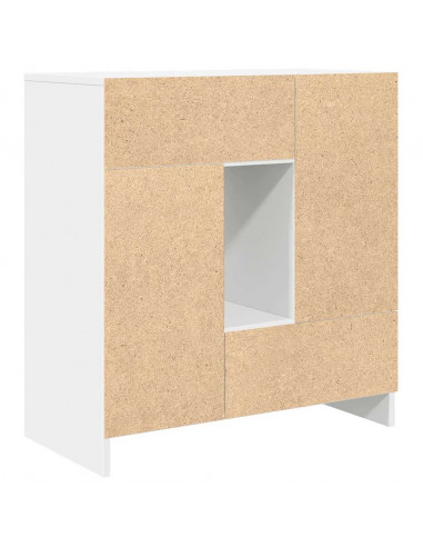 Credenza con Cassetti e Ante Bianco 70,5x34x74,5 cm