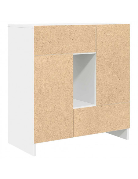 Credenza con Cassetti e Ante Bianco 70,5x34x74,5 cm