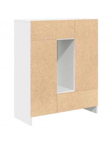 Credenza con Cassetti e Ante Bianco 73x31x90 cm