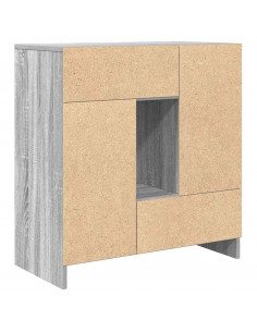 Credenza con Cassetti e Ante Grigio Sonoma 70,5x34x74,5 cm 2
