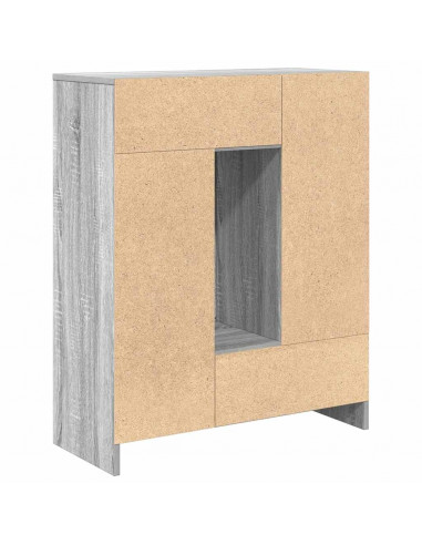 Credenza con Cassetti e Ante Grigio Sonoma 73x31x90 cm