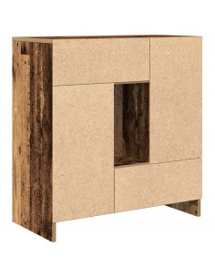 Credenza con Cassetti e Ante Legno Antico 70,5x34x74,5 cm 2