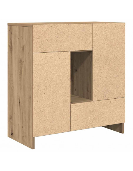 Credenza con Cassetti e Ante Rovere Artigianale 70,5x34x74,5 cm