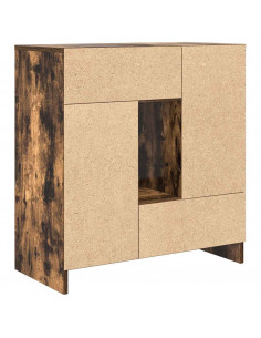 Credenza con Cassetti e Ante Rovere Fumo 70,5x34x74,5 cm 2