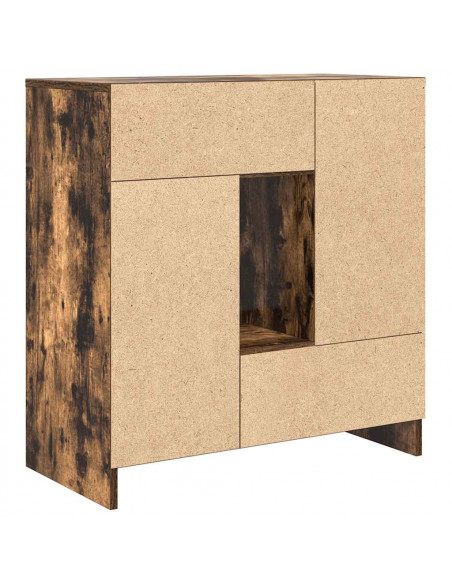 Credenza con Cassetti e Ante Rovere Fumo 70,5x34x74,5 cm