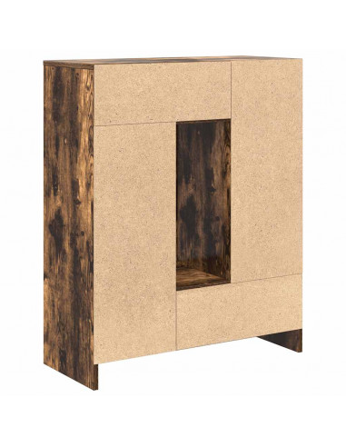 Credenza con Cassetti e Ante Rovere Fumo 73x31x90 cm