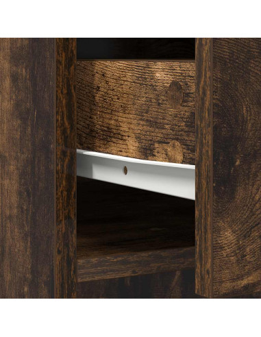 Credenza con Cassetti e Ante Rovere Fumo 73x31x90 cm