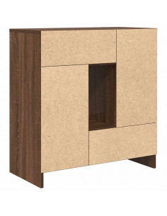 Credenza con Cassetti e Ante Rovere Marrone 70,5x34x74,5 cm 2
