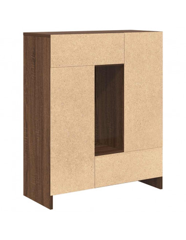 Credenza con Cassetti e Ante Rovere Marrone 73x31x90 cm