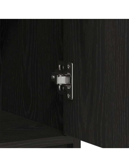 Credenza con Cassetti e Ante Rovere Nero 70,5x34x74,5 cm