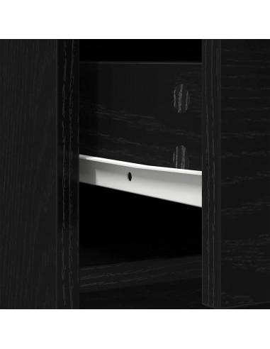 Credenza con Cassetti e Ante Rovere Nero 70,5x34x74,5 cm