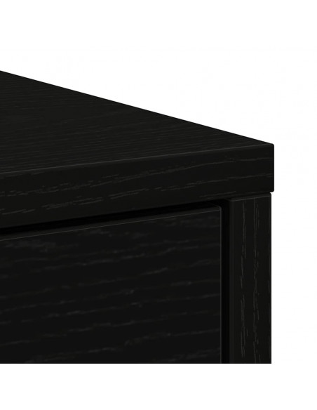 Credenza con Cassetti e Ante Rovere Nero 73x31x90 cm