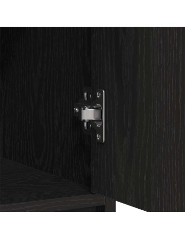 Credenza con Cassetti e Ante Rovere Nero 73x31x90 cm