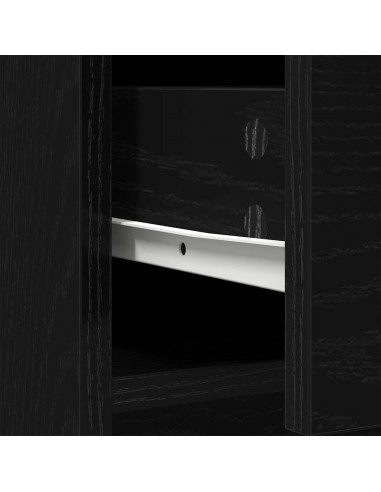 Credenza con Cassetti e Ante Rovere Nero 73x31x90 cm