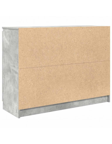 Credenza con Cassetti Grigio Cemento 100,5x35x76 cm Truciolato