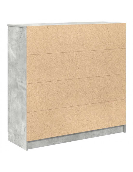 Credenza con Cassetti Grigio Cemento 100,5x35x98,5cm Truciolato