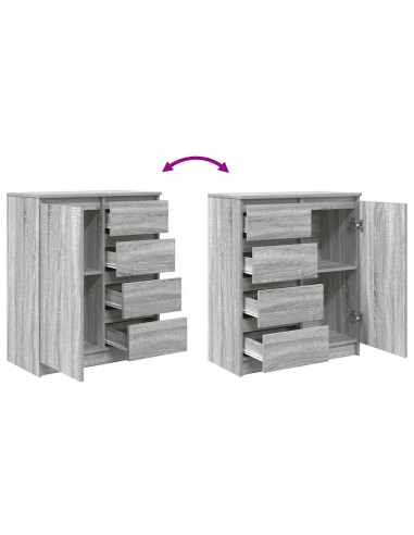 Credenza con Cassetti Grigio Sonoma 71x35x84 cm in Truciolato