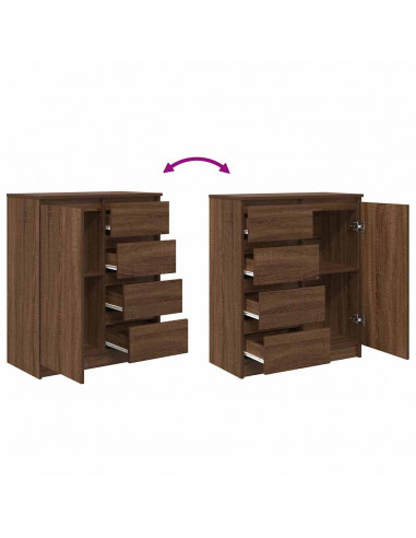 Credenza con Cassetti Rovere Marrone 71x35x84 cm in Truciolato