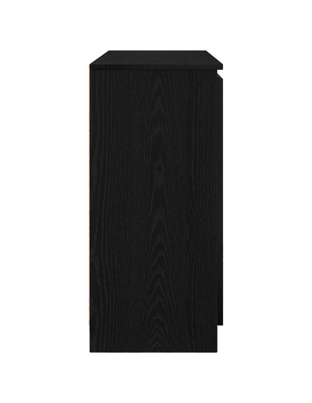Credenza con Cassetti Rovere Nero 100,5x35x76 cm Truciolato