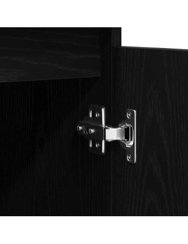 Credenza con Cassetti Rovere Nero 100,5x35x76 cm Truciolato