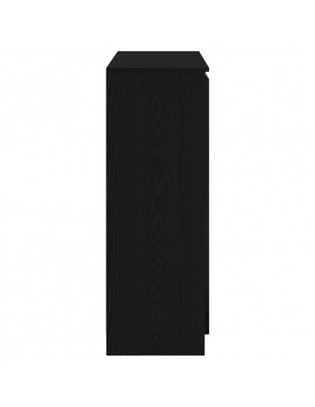Credenza con Cassetti Rovere Nero 100,5x35x98,5 cm Truciolato