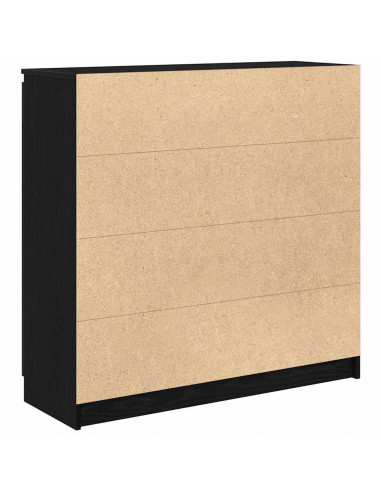 Credenza con Cassetti Rovere Nero 100,5x35x98,5 cm Truciolato