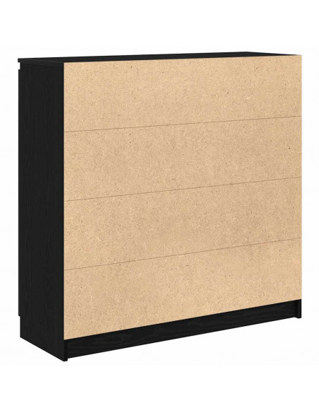 Credenza con Cassetti Rovere Nero 100,5x35x98,5 cm Truciolato