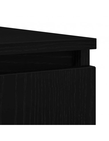 Credenza con Cassetti Rovere Nero 100,5x35x98,5 cm Truciolato