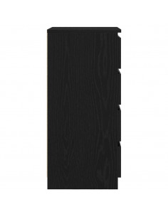 Credenza con Cassetti Rovere Nero 37,5x35x99 cm Truciolato