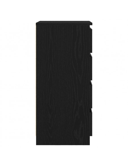 Credenza con Cassetti Rovere Nero 37,5x35x99 cm Truciolato