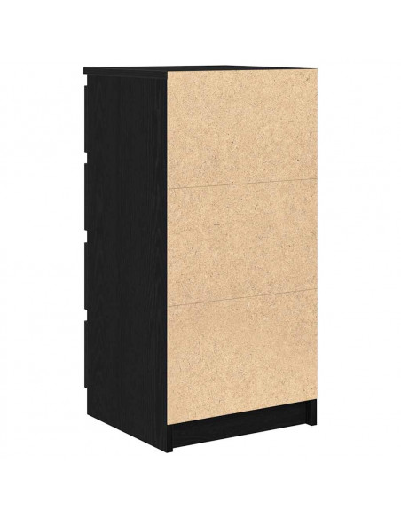 Credenza con Cassetti Rovere Nero 37,5x35x99 cm Truciolato