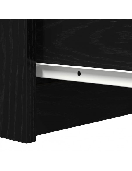 Credenza con Cassetti Rovere Nero 37,5x35x99 cm Truciolato
